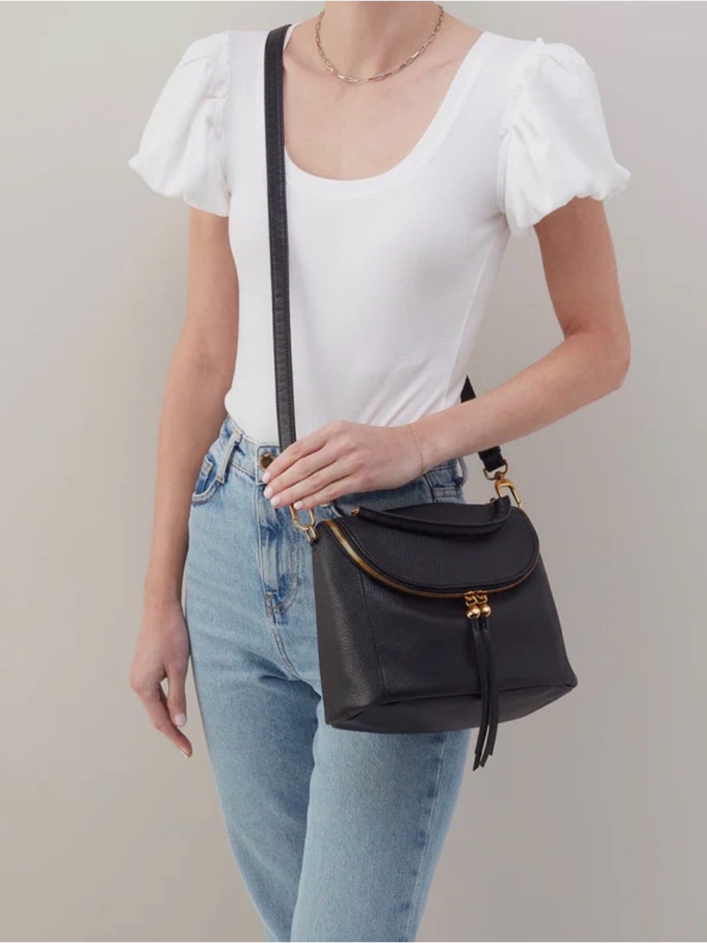 Hobo International Fern Top Handle Satchel
Black Pebbled Leather